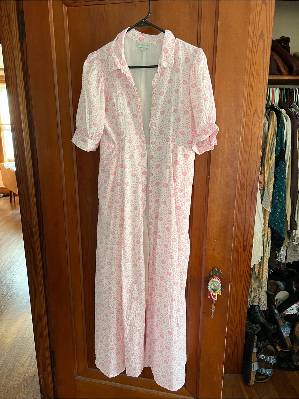 India Amory Pink Floral Midi Dress - Pink